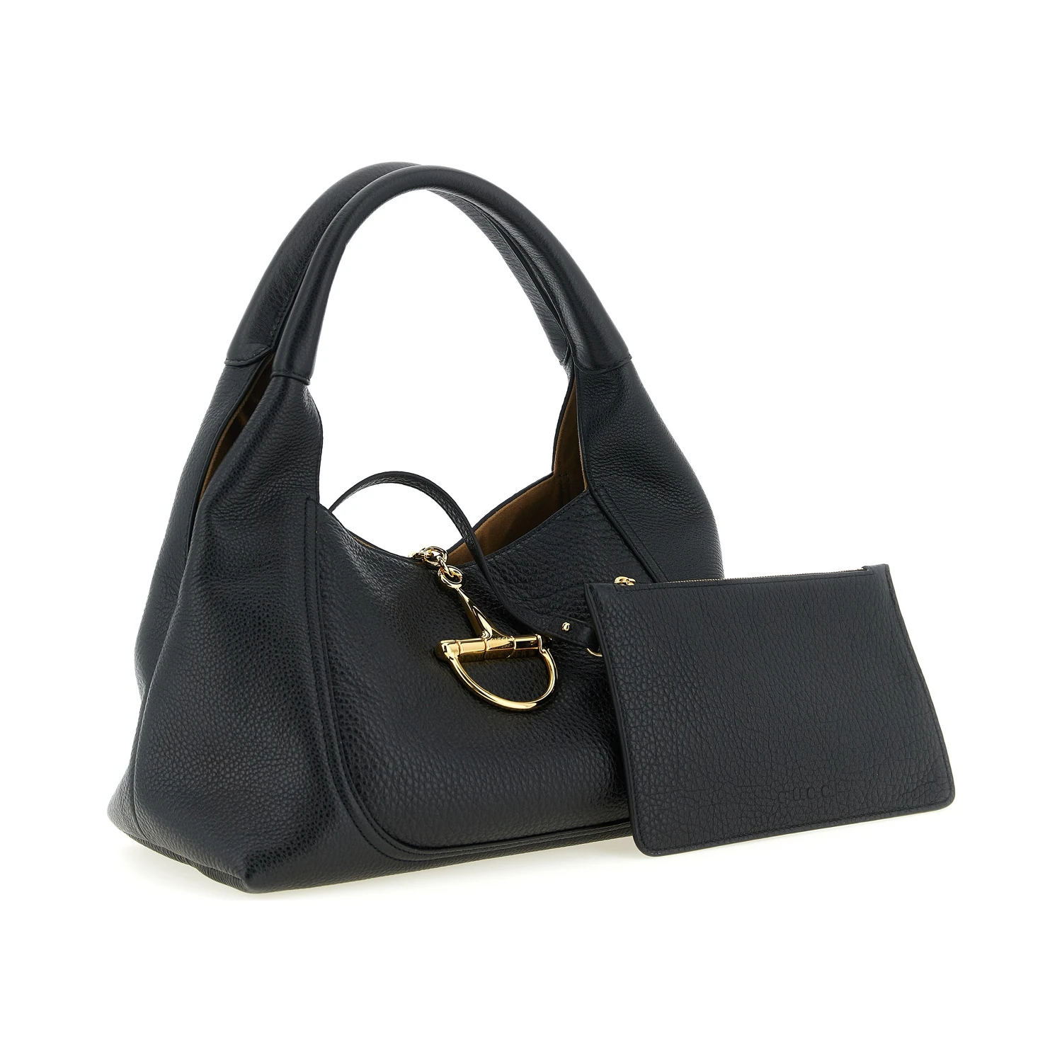 Black Calfskin Shoulder Bag