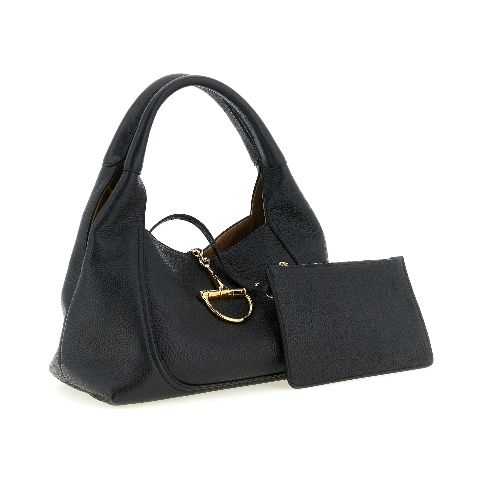 Black Calfskin Shoulder Bag