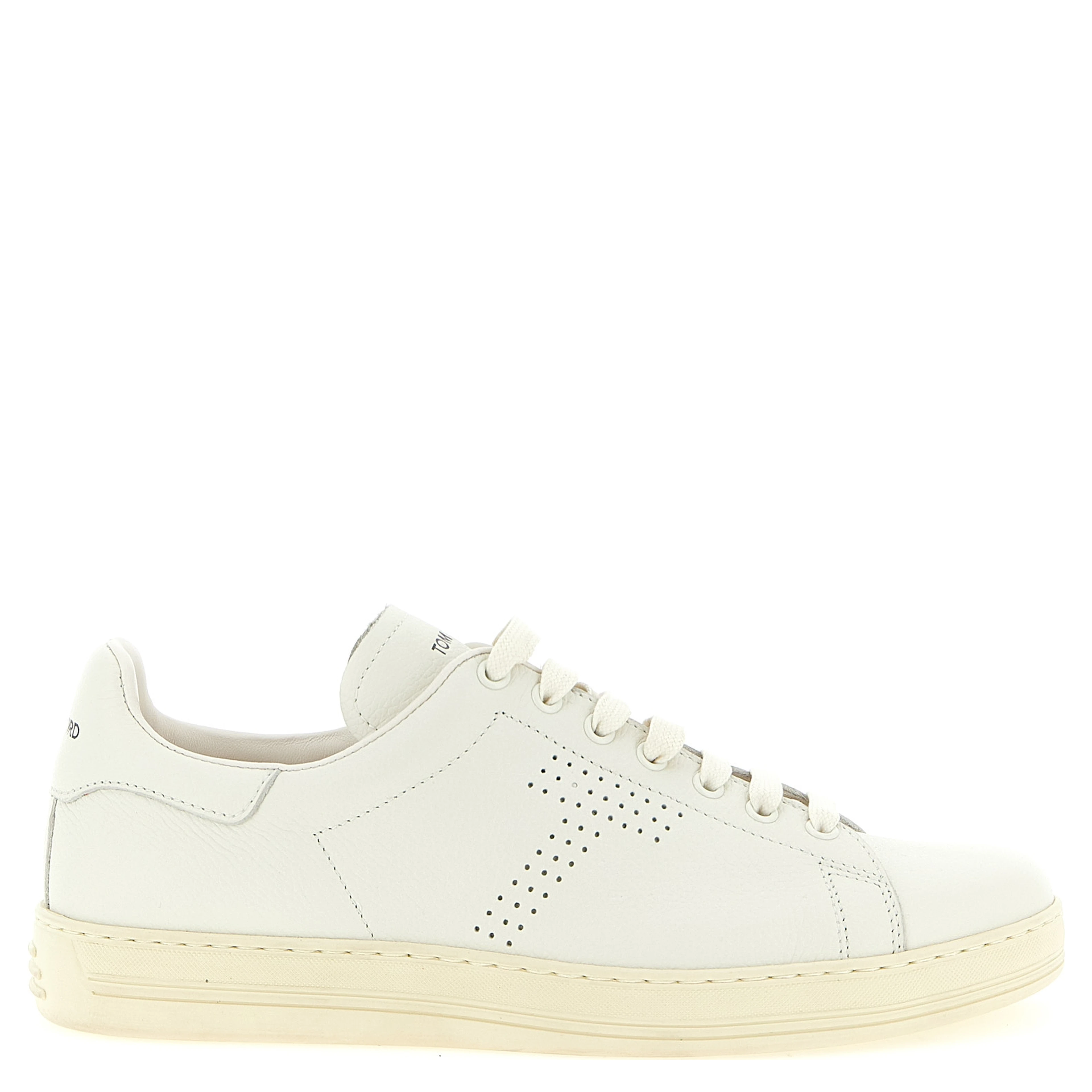 White Leather Low Top Sneakers