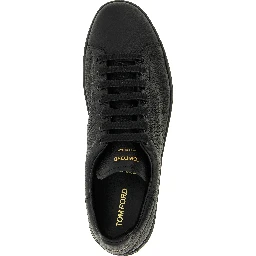 Black Leather Low Top Sneakers