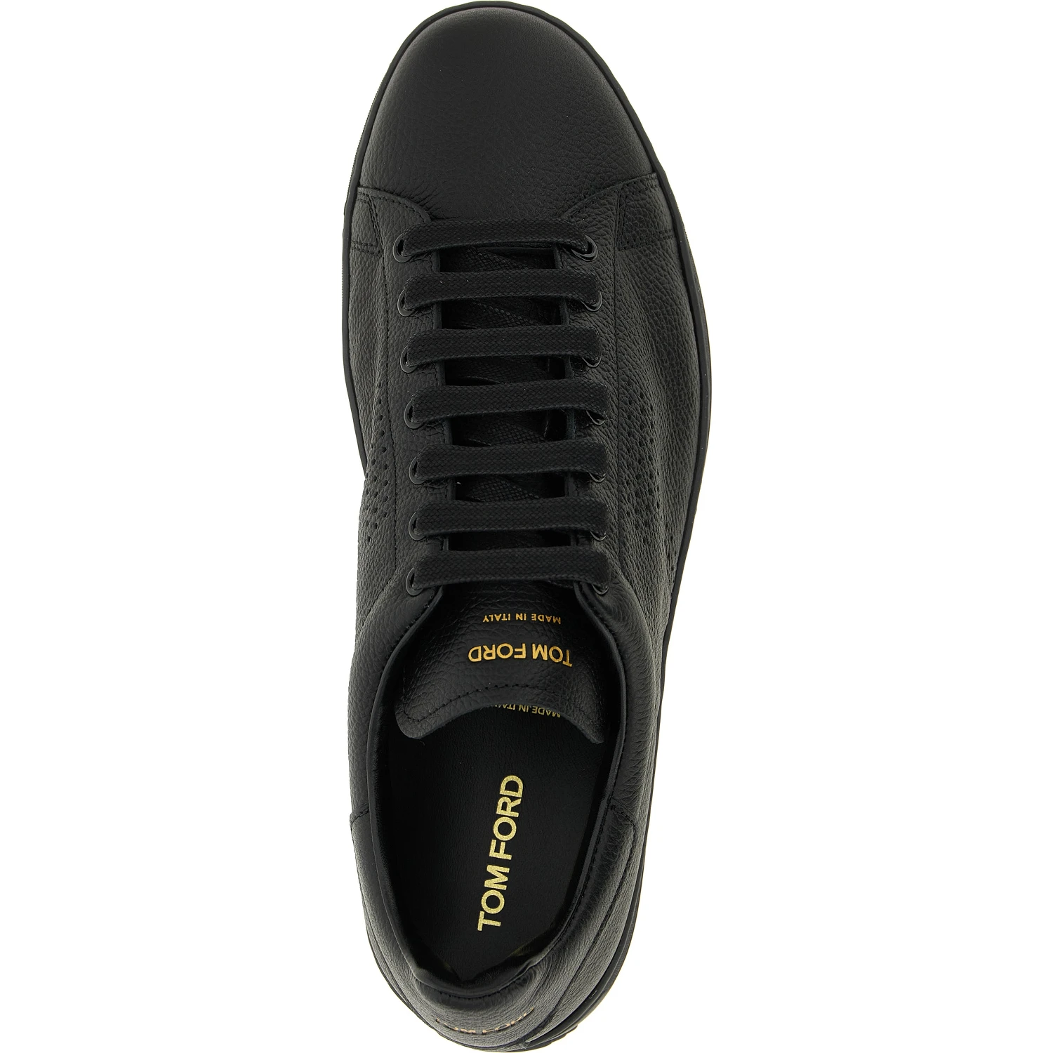 Black Leather Low Top Sneakers