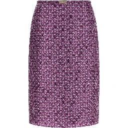 Purple Silk Midi Skirt