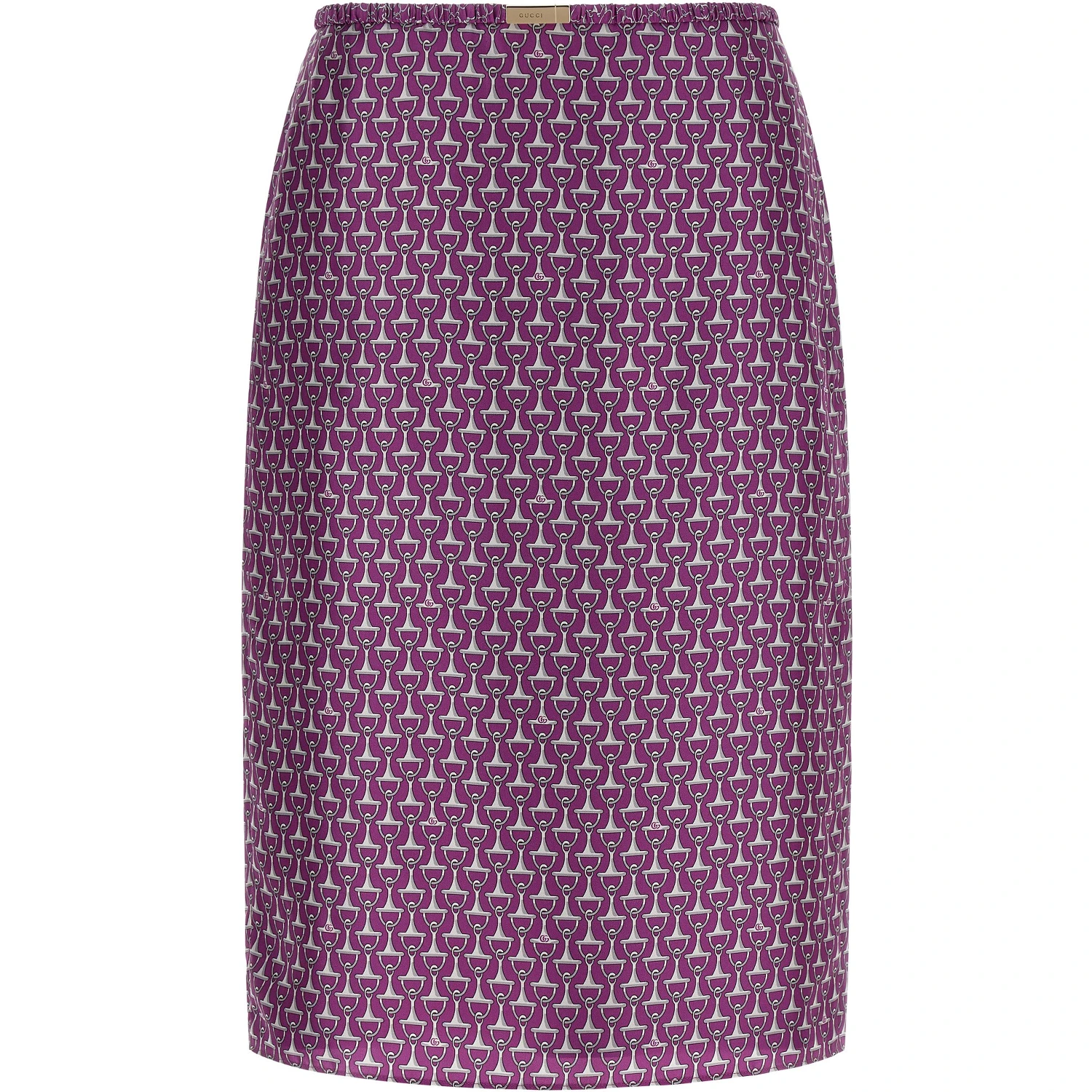 Purple Silk Midi Skirt