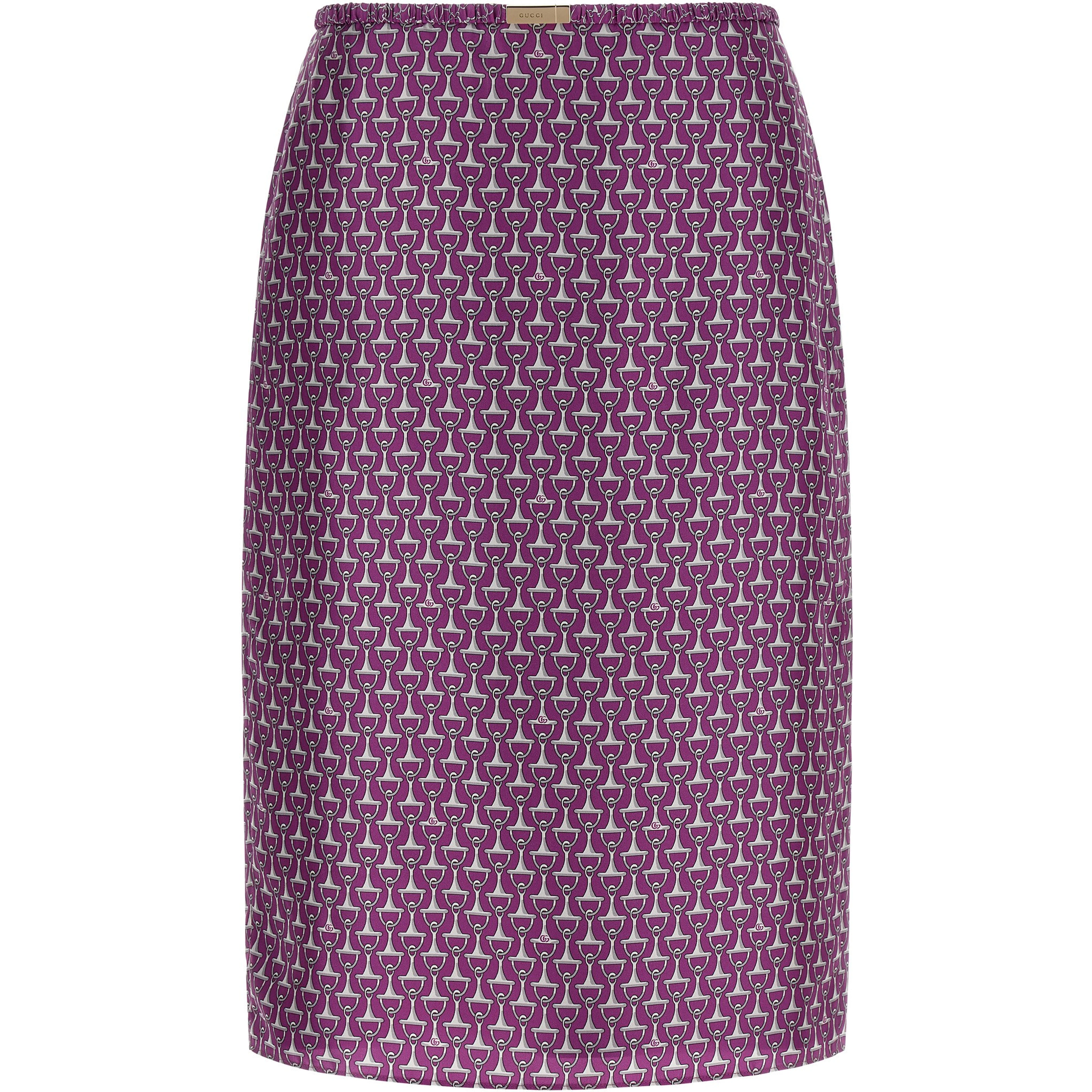 Purple Silk Midi Skirt