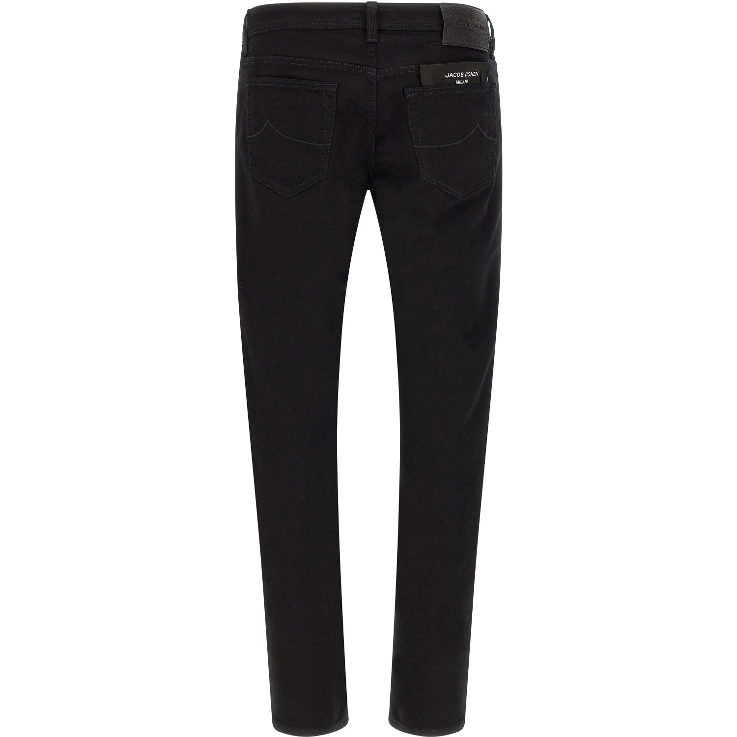 Black Cotton Straight-Leg Jeans