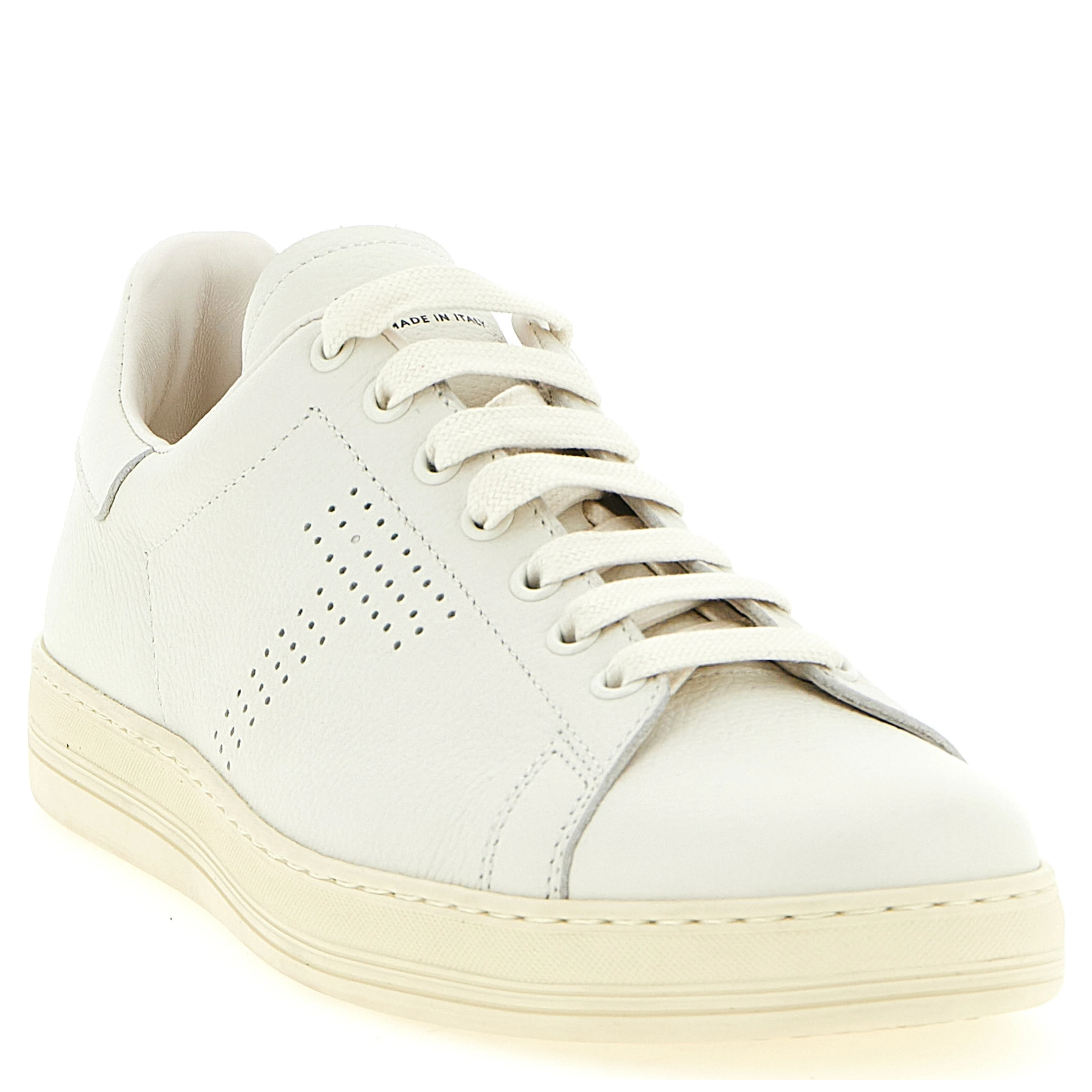 White Leather Low Top Sneakers