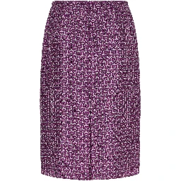 Purple Silk Midi Skirt