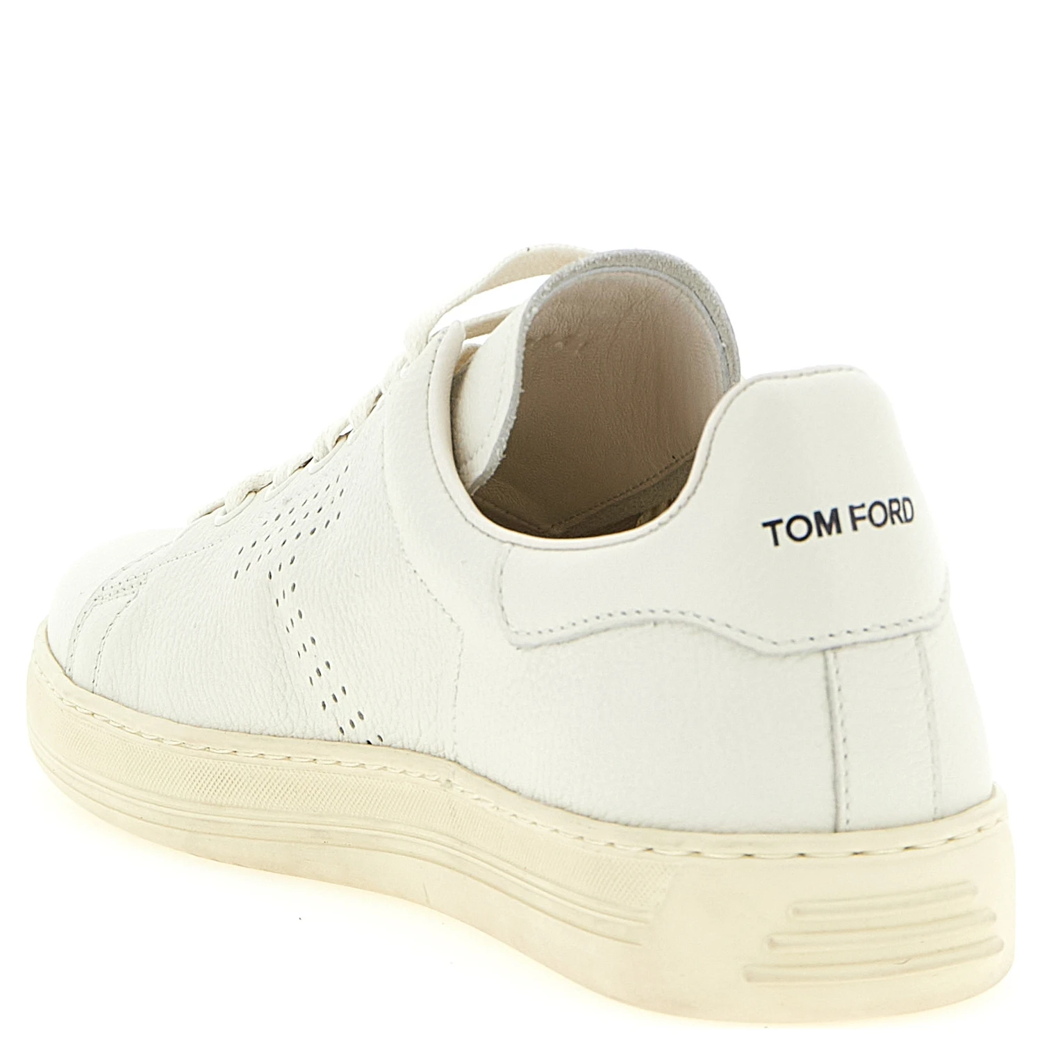 White Leather Low Top Sneakers