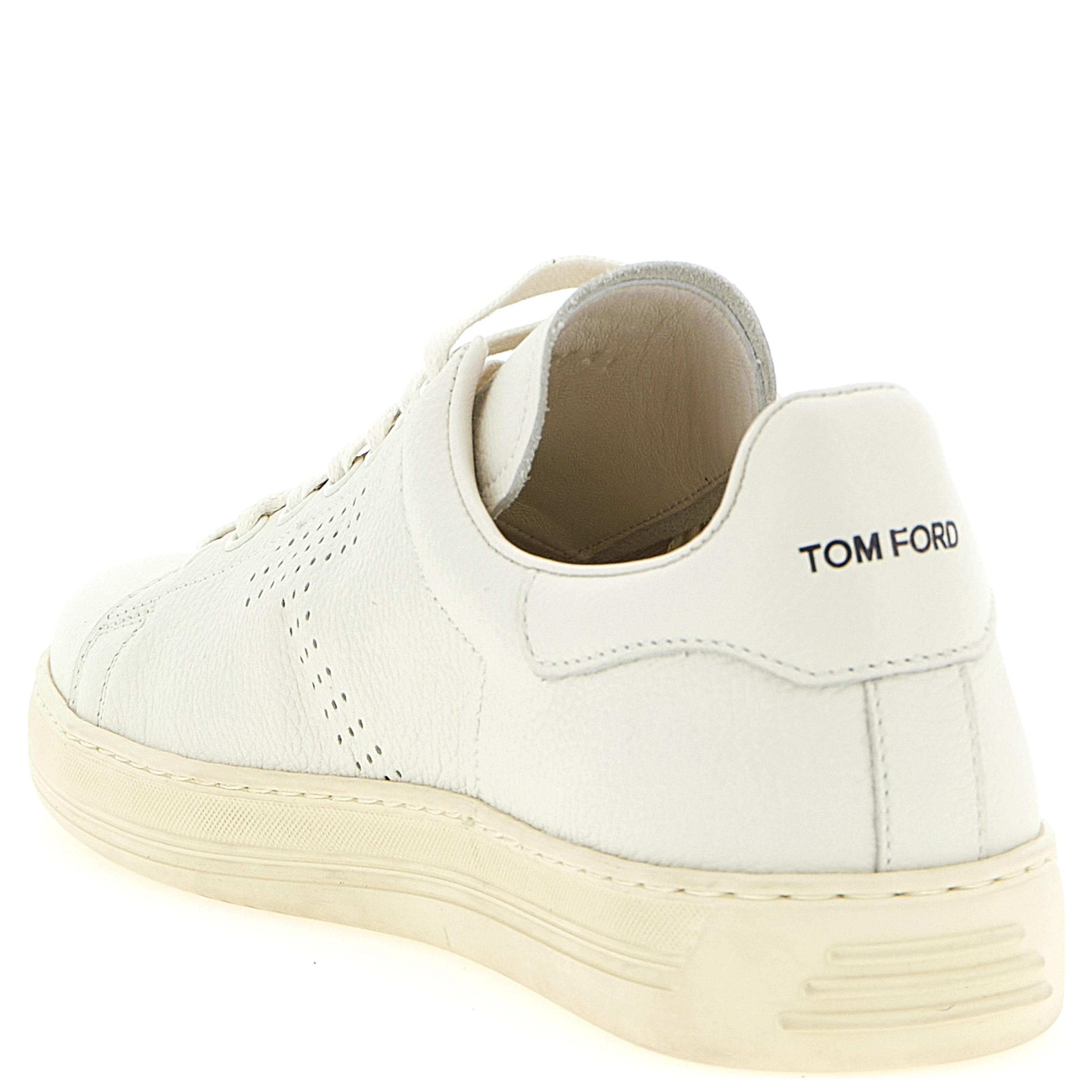 White Leather Low Top Sneakers