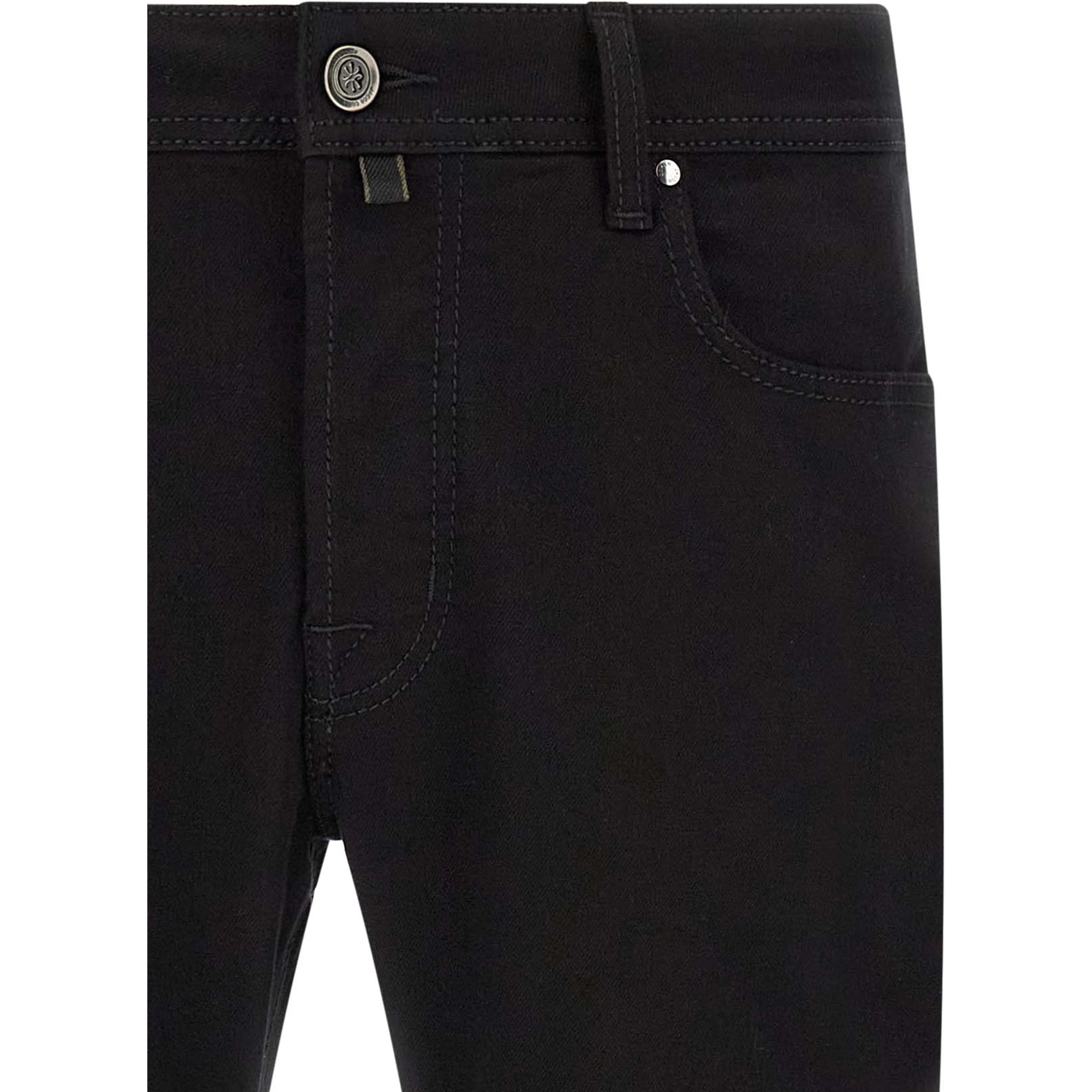Black Cotton Straight-Leg Jeans