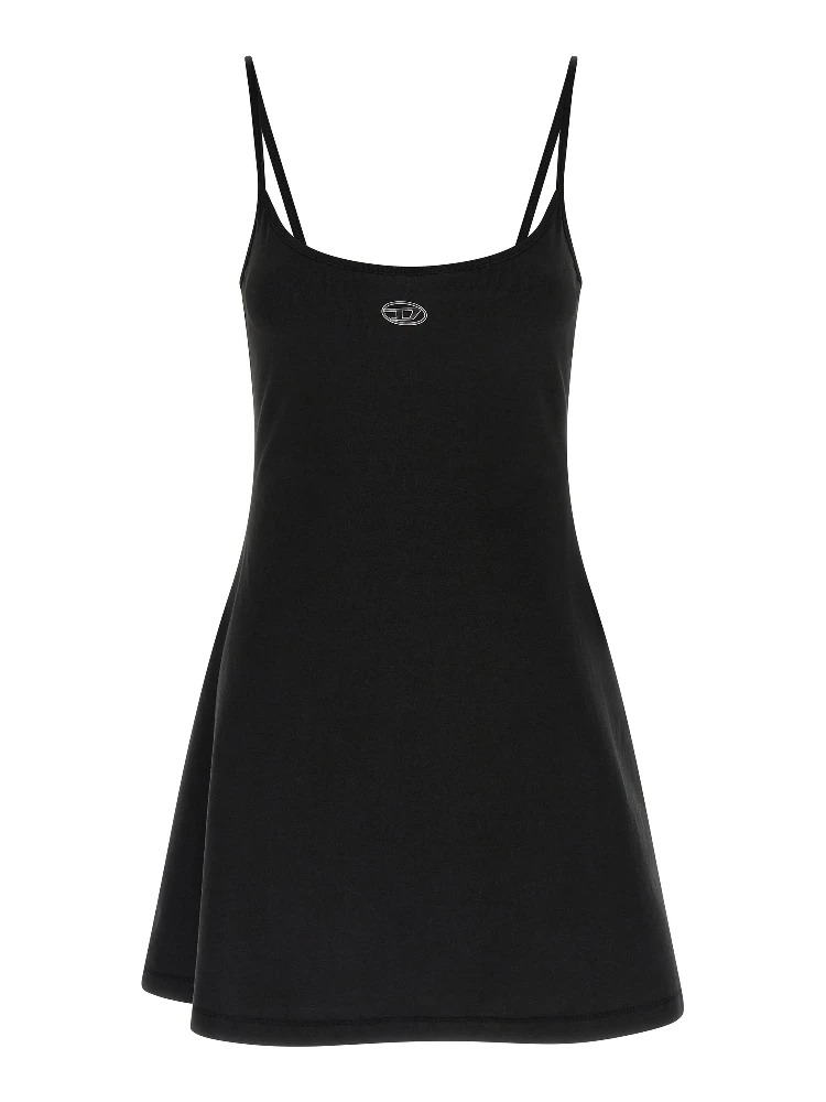 Black Cotton Short Dress
