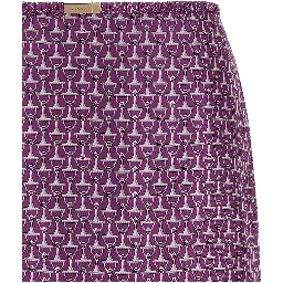Purple Silk Midi Skirt