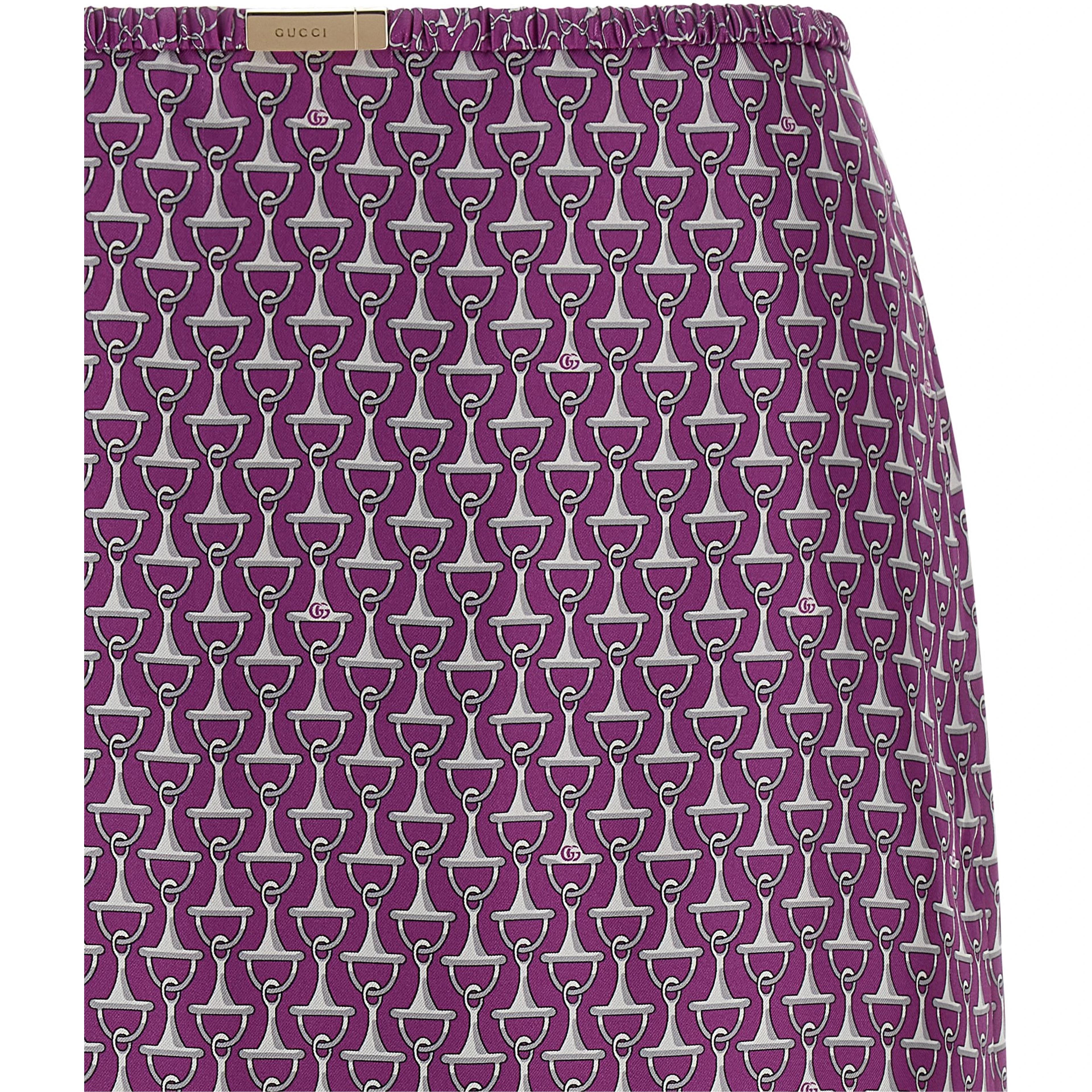 Purple Silk Midi Skirt