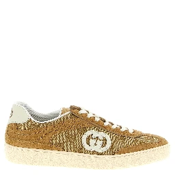 Beige Calfskin Low Top Sneakers