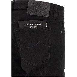 Black Cotton Straight-Leg Jeans