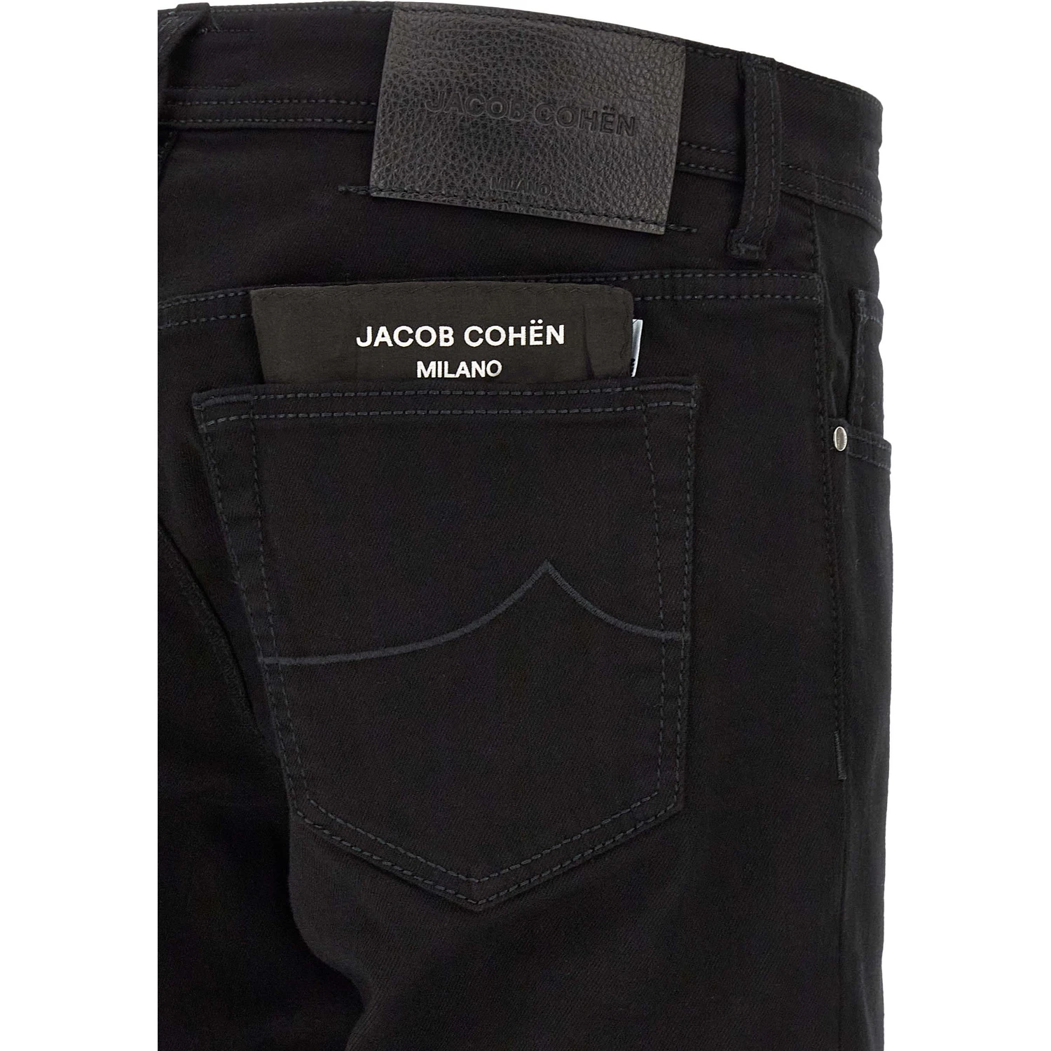 Black Cotton Straight-Leg Jeans