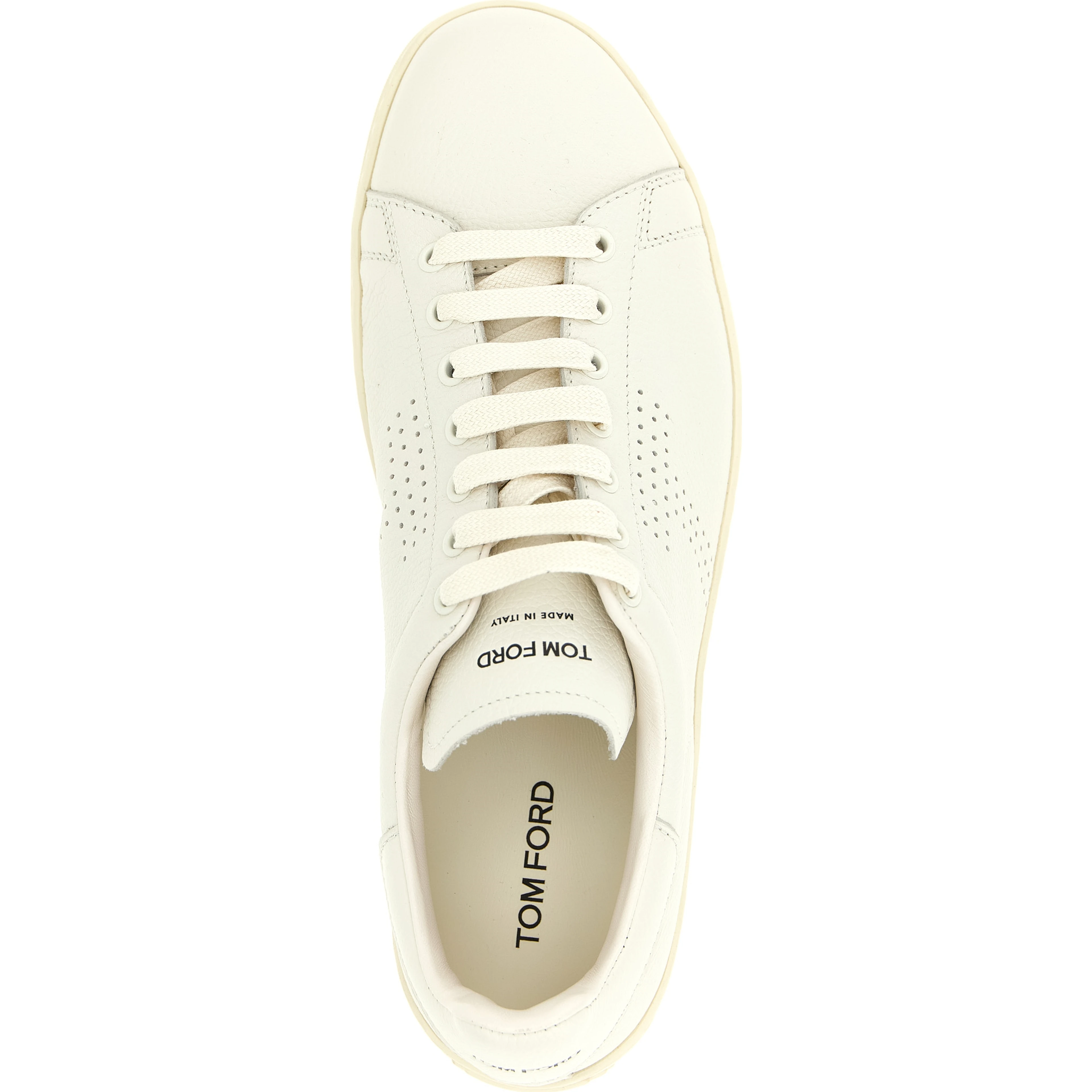 White Leather Low Top Sneakers