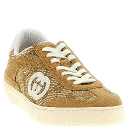 Beige Calfskin Low Top Sneakers