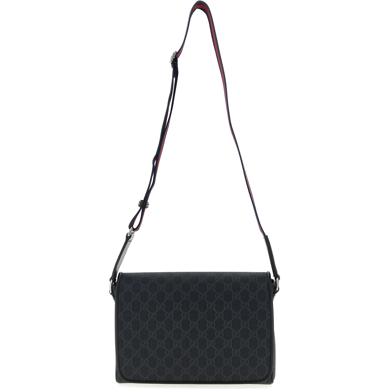 Black Polyethylene Crossbody Bag