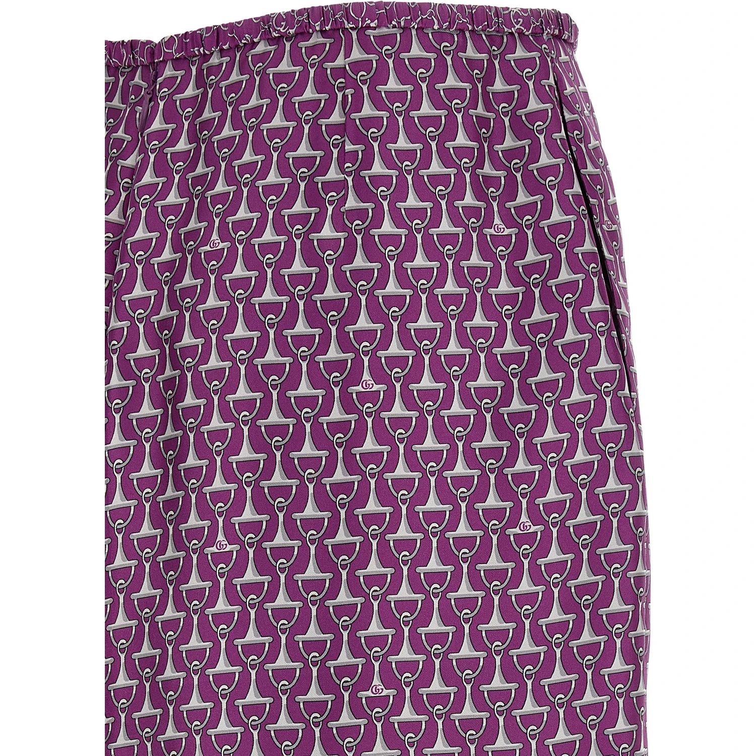Purple Silk Midi Skirt
