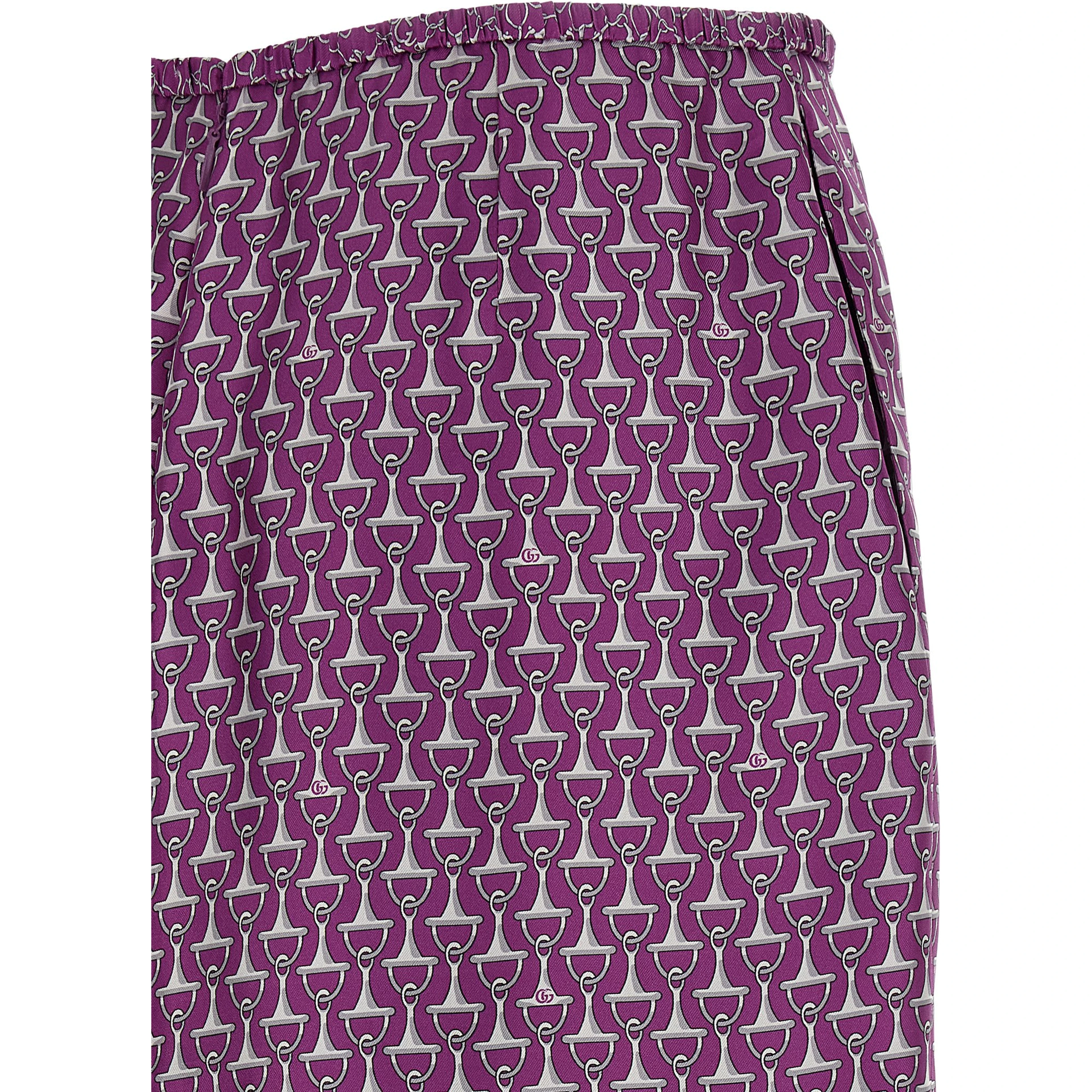 Purple Silk Midi Skirt