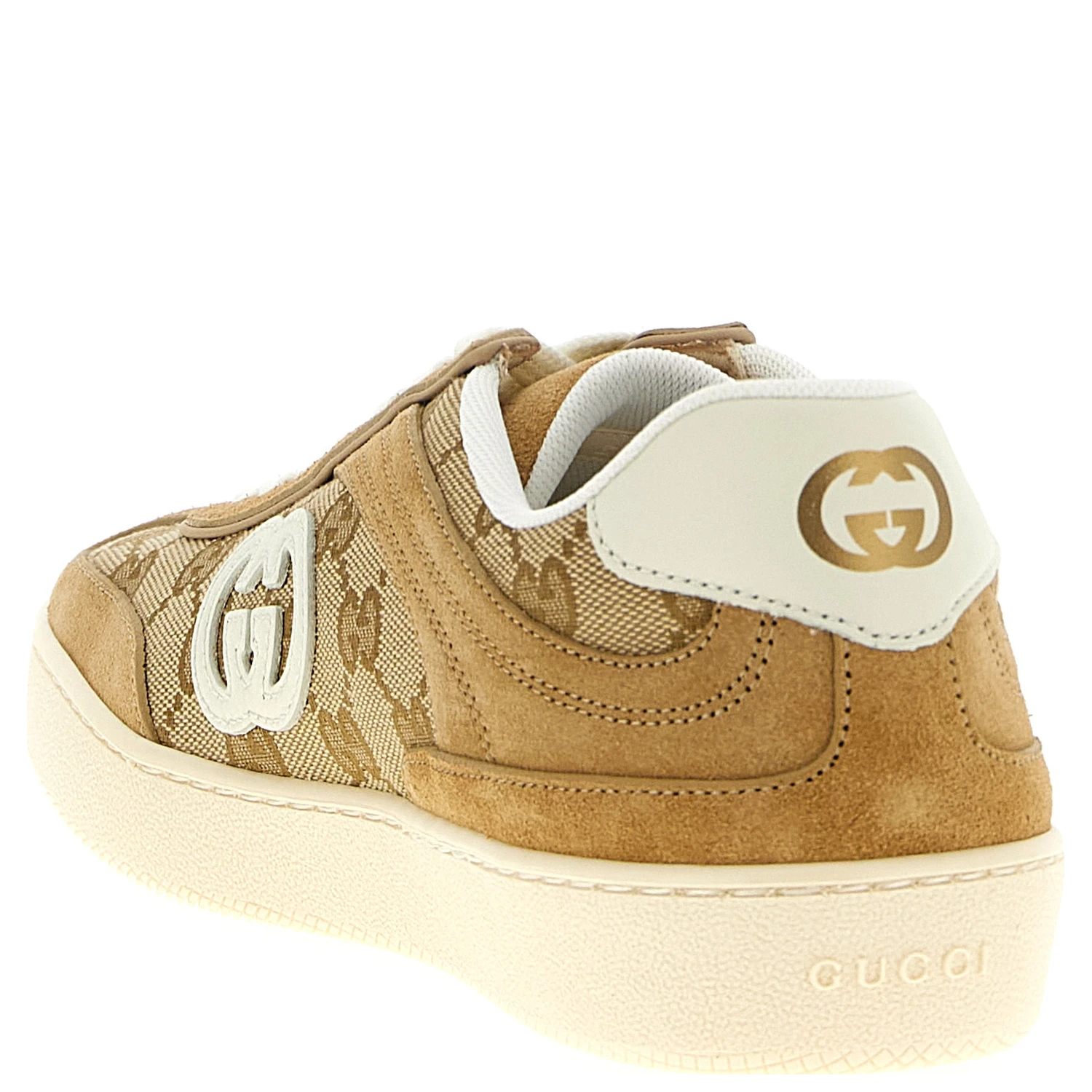 Beige Calfskin Low Top Sneakers