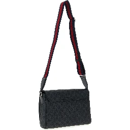 Black Polyethylene Crossbody Bag