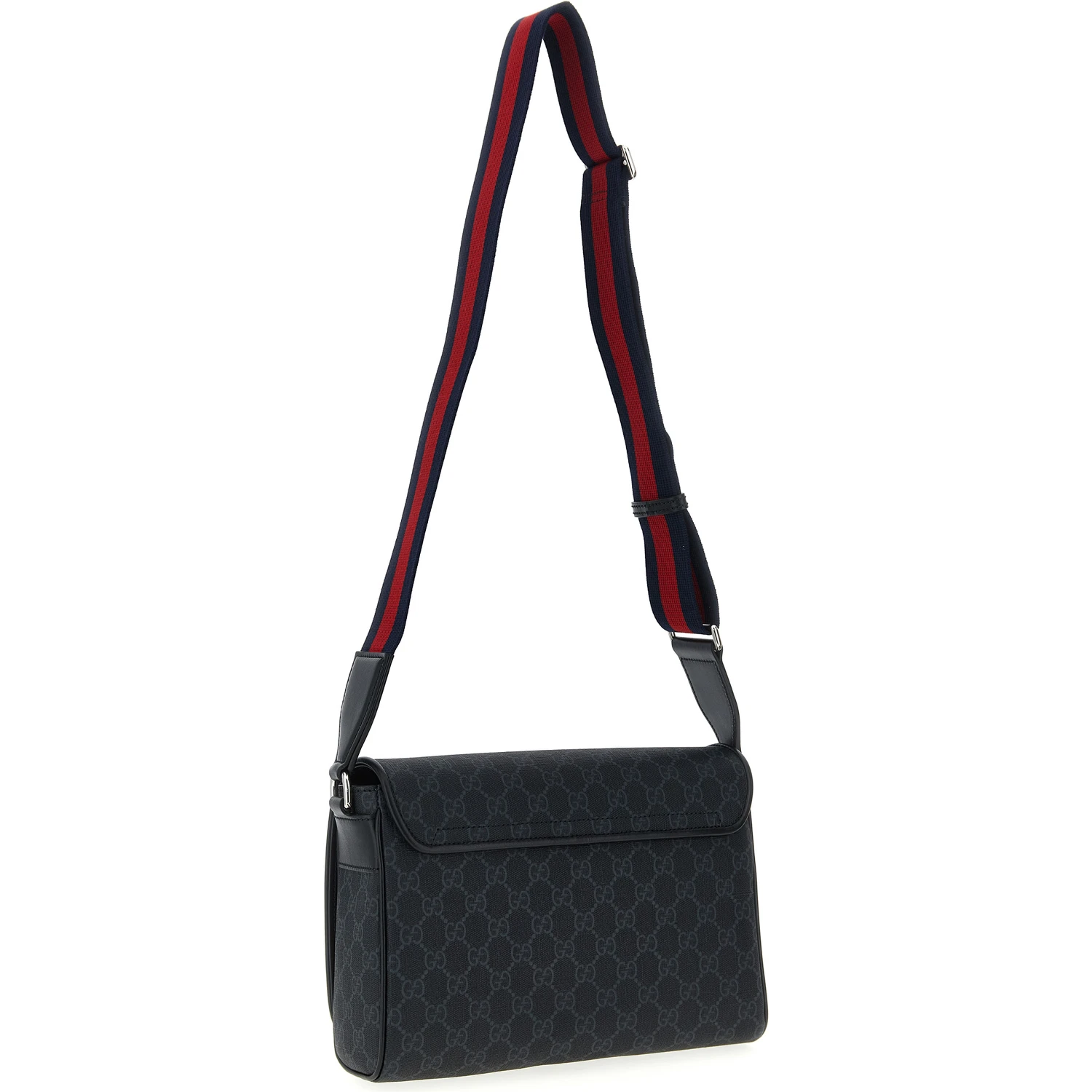 Black Polyethylene Crossbody Bag