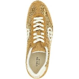 Beige Calfskin Low Top Sneakers