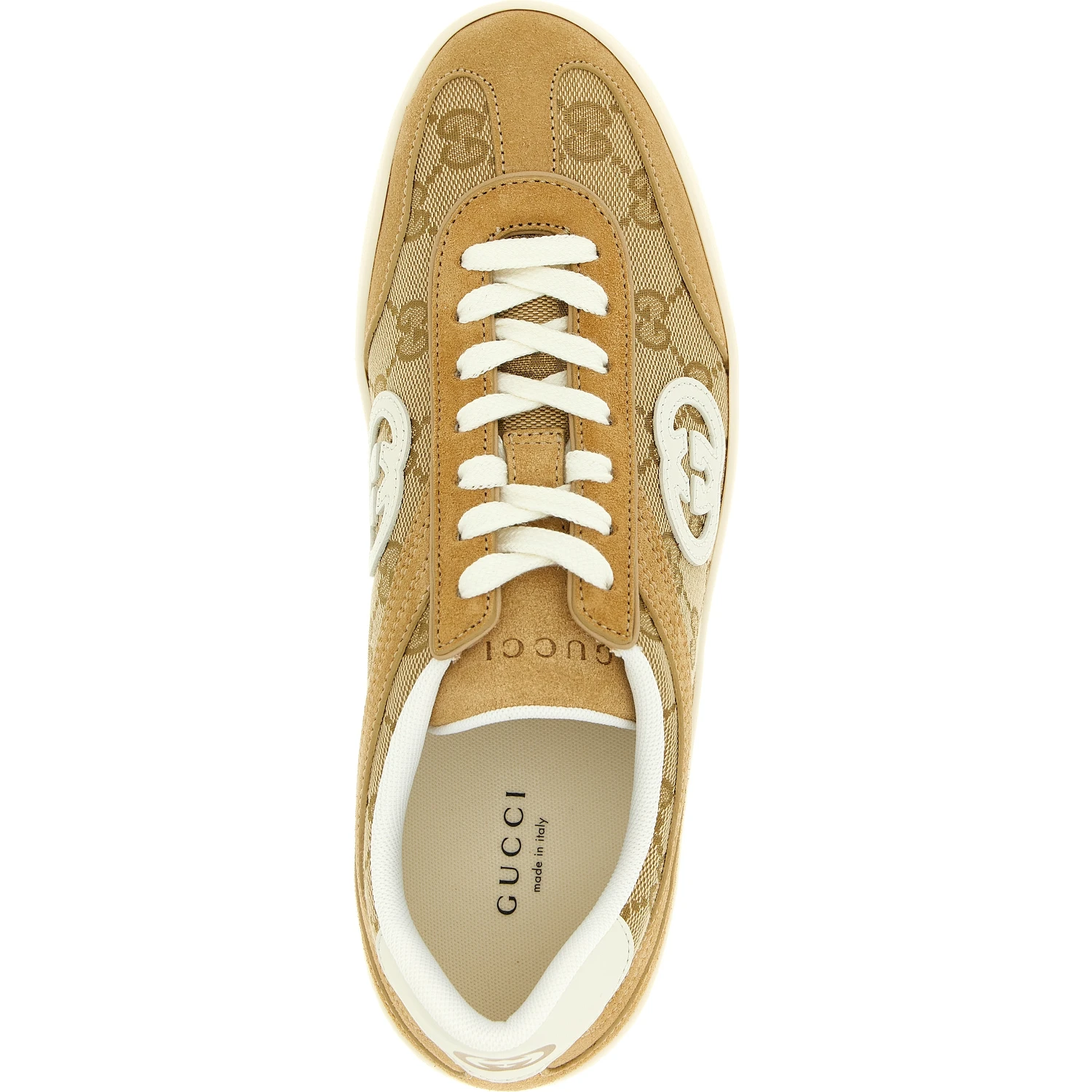 Beige Calfskin Low Top Sneakers