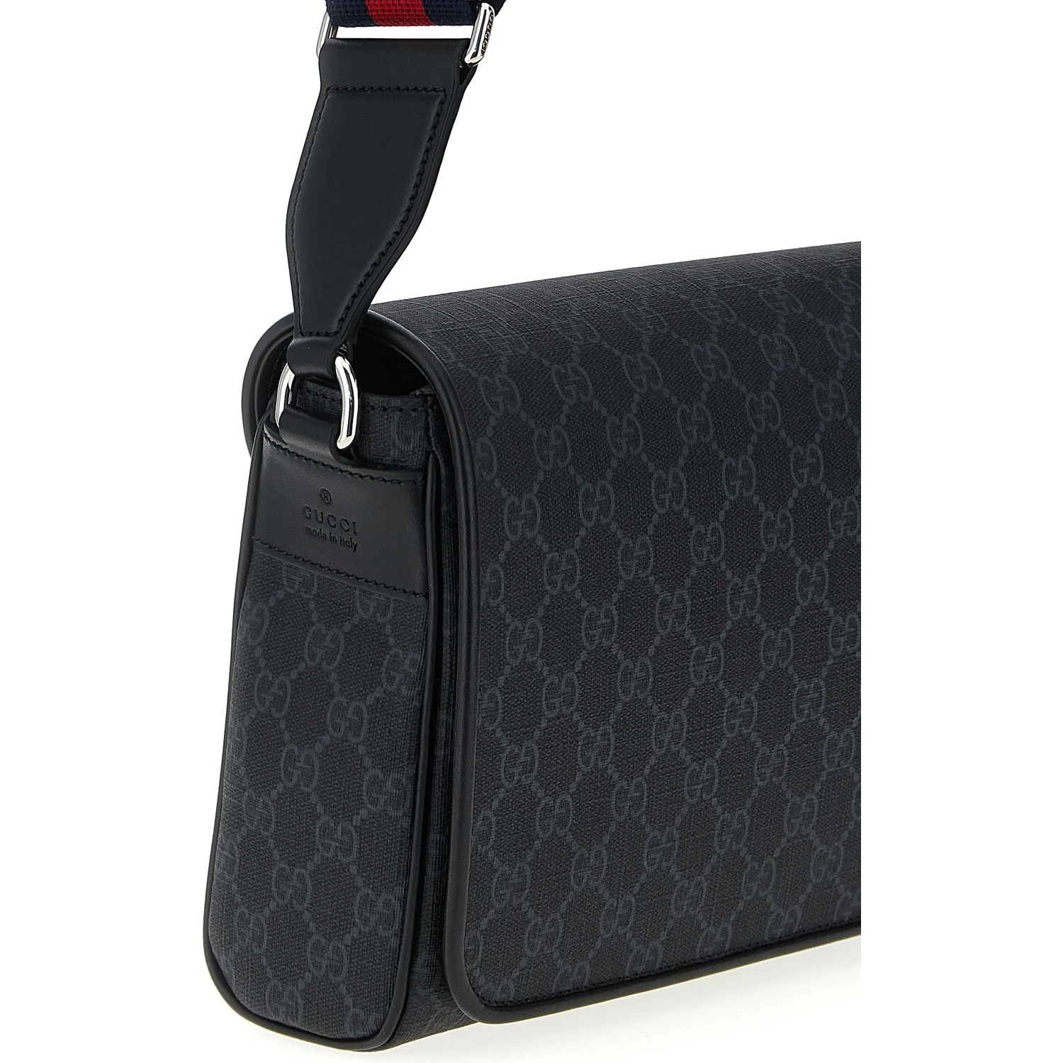 Black Polyethylene Crossbody Bag