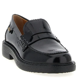 Black Calfskin Slip-On Loafers