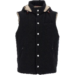 Black Wool Sleeveless Jacket