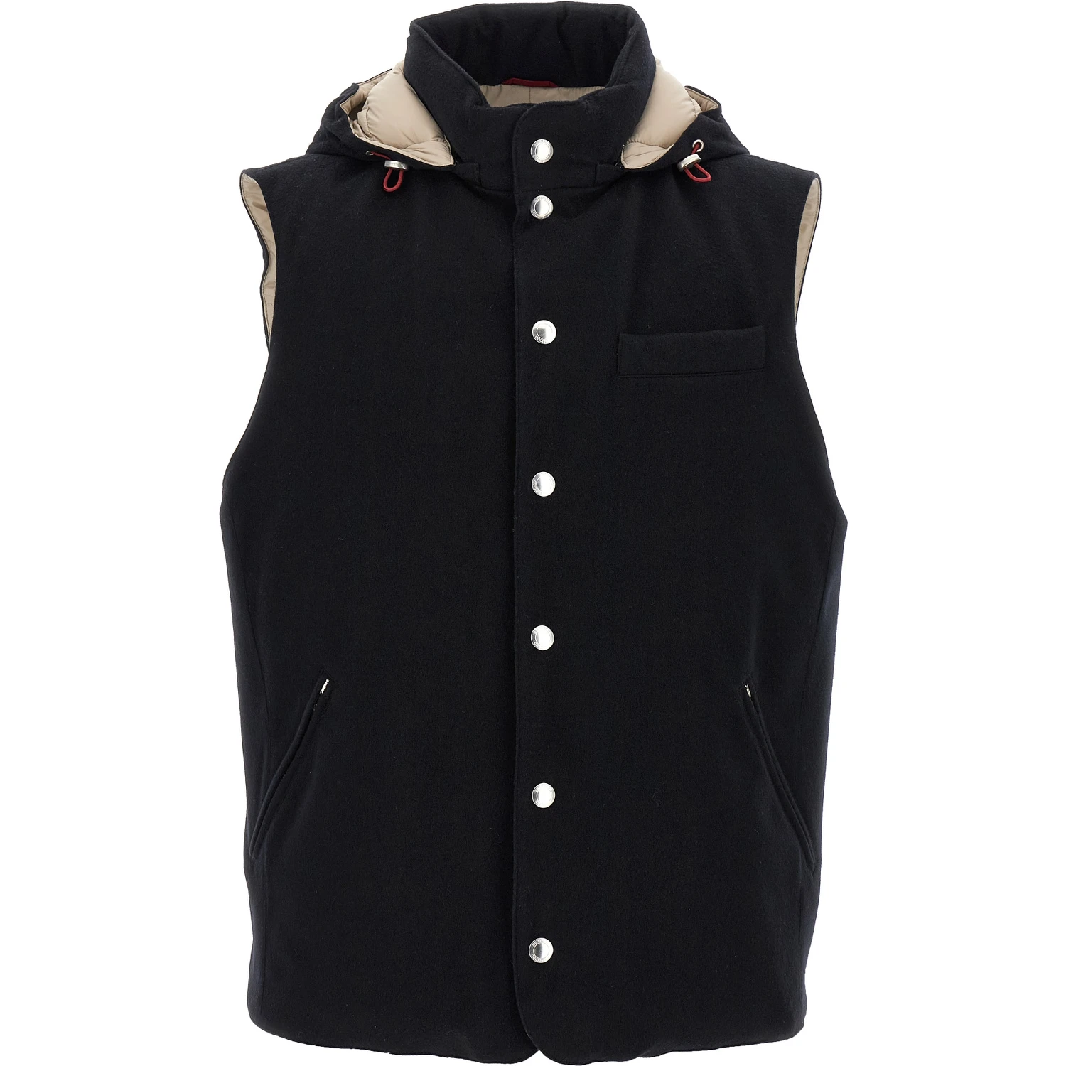 Black Wool Sleeveless Jacket
