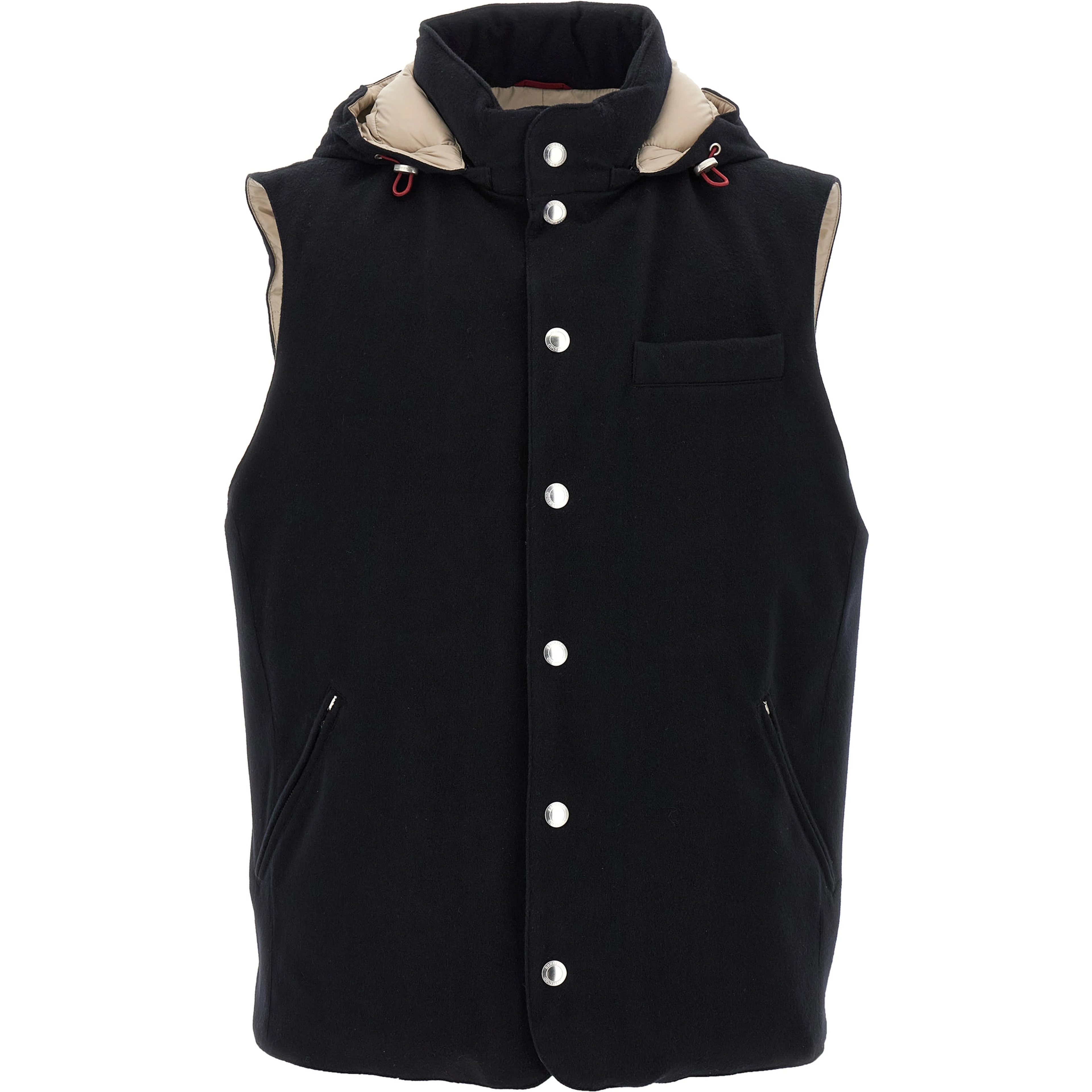 Black Wool Sleeveless Jacket