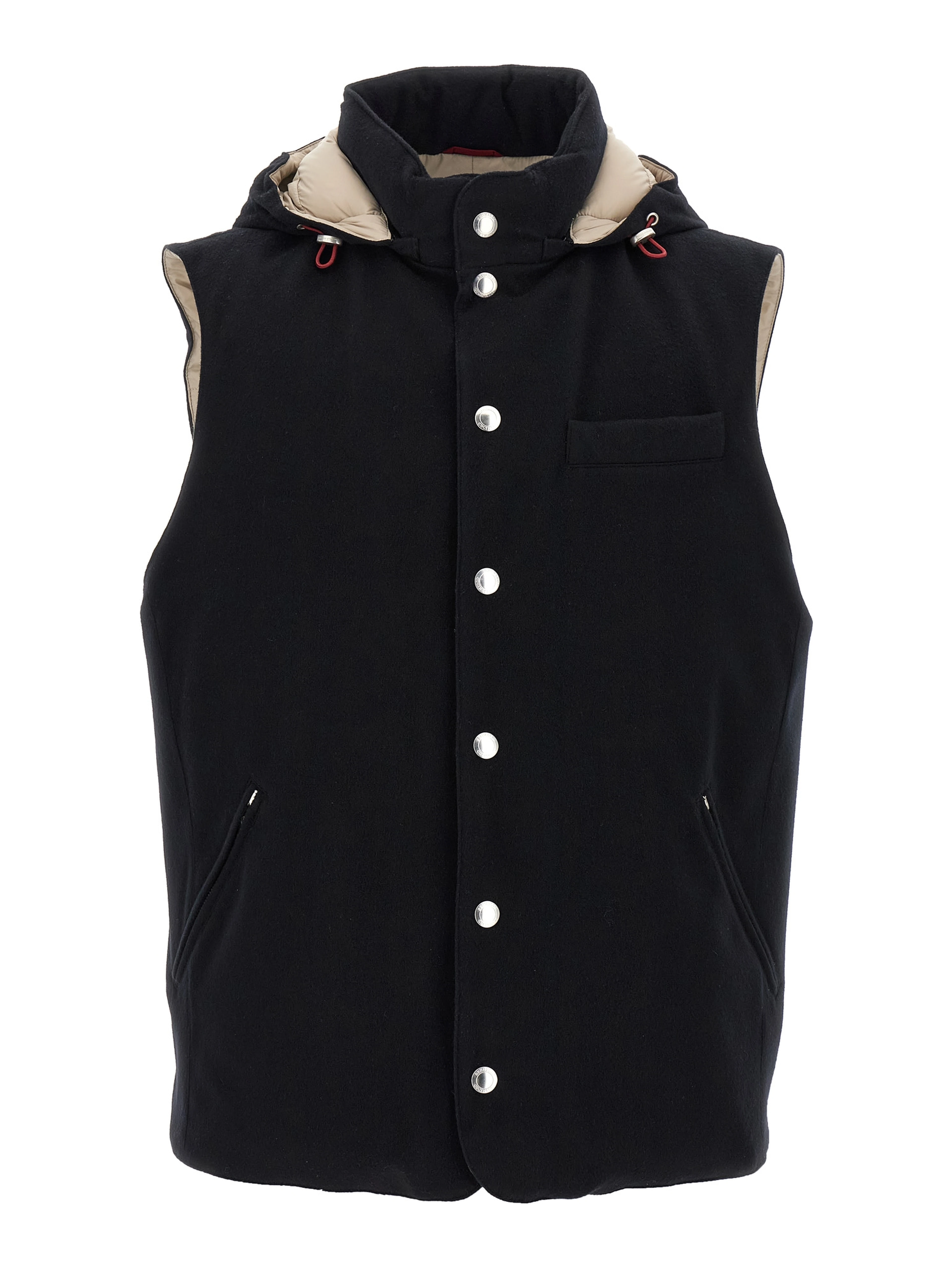 Black Wool Sleeveless Jacket