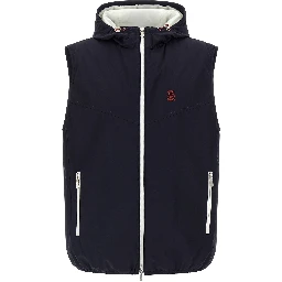 Blue Polyamide Sleeveless Jacket