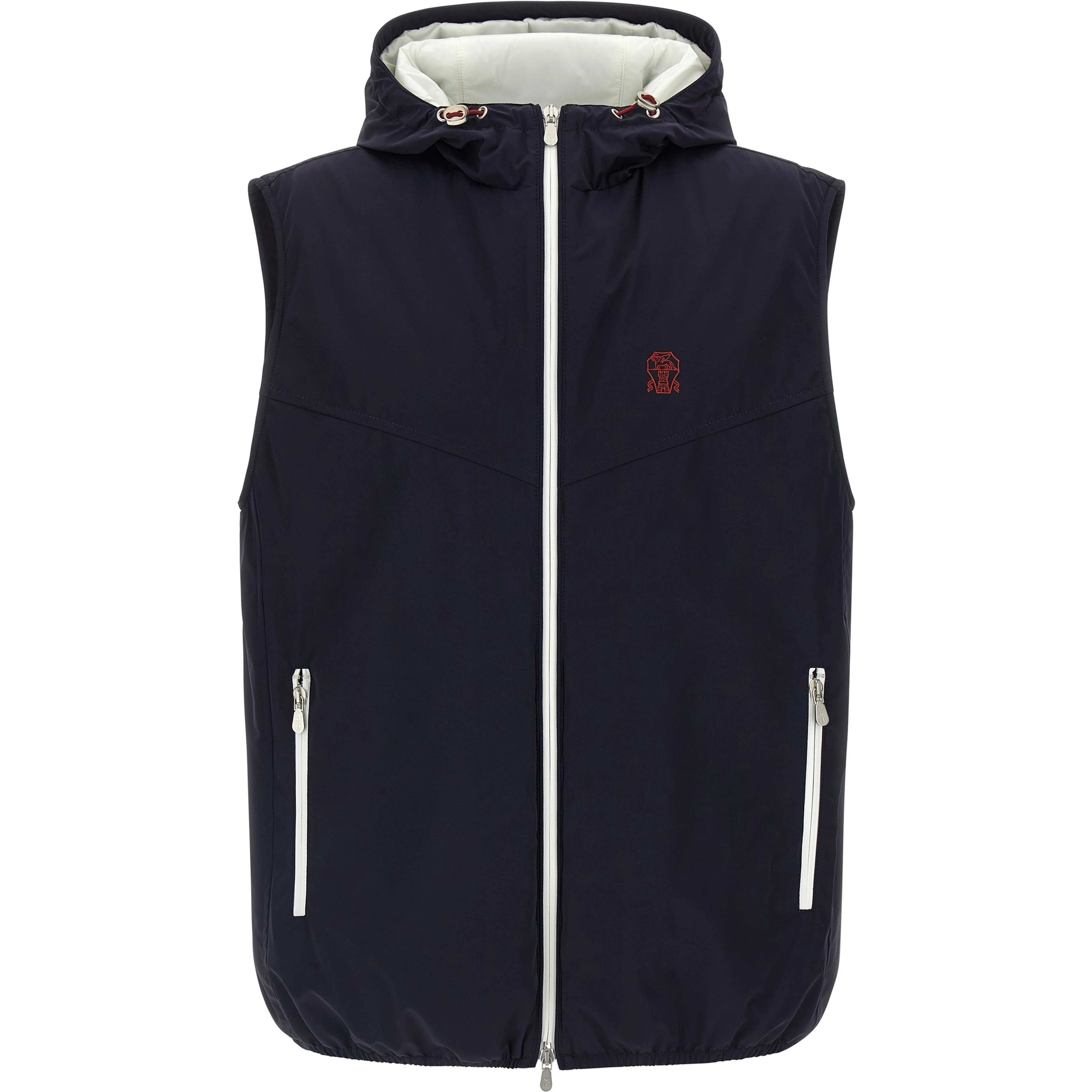 Blue Polyamide Sleeveless Jacket