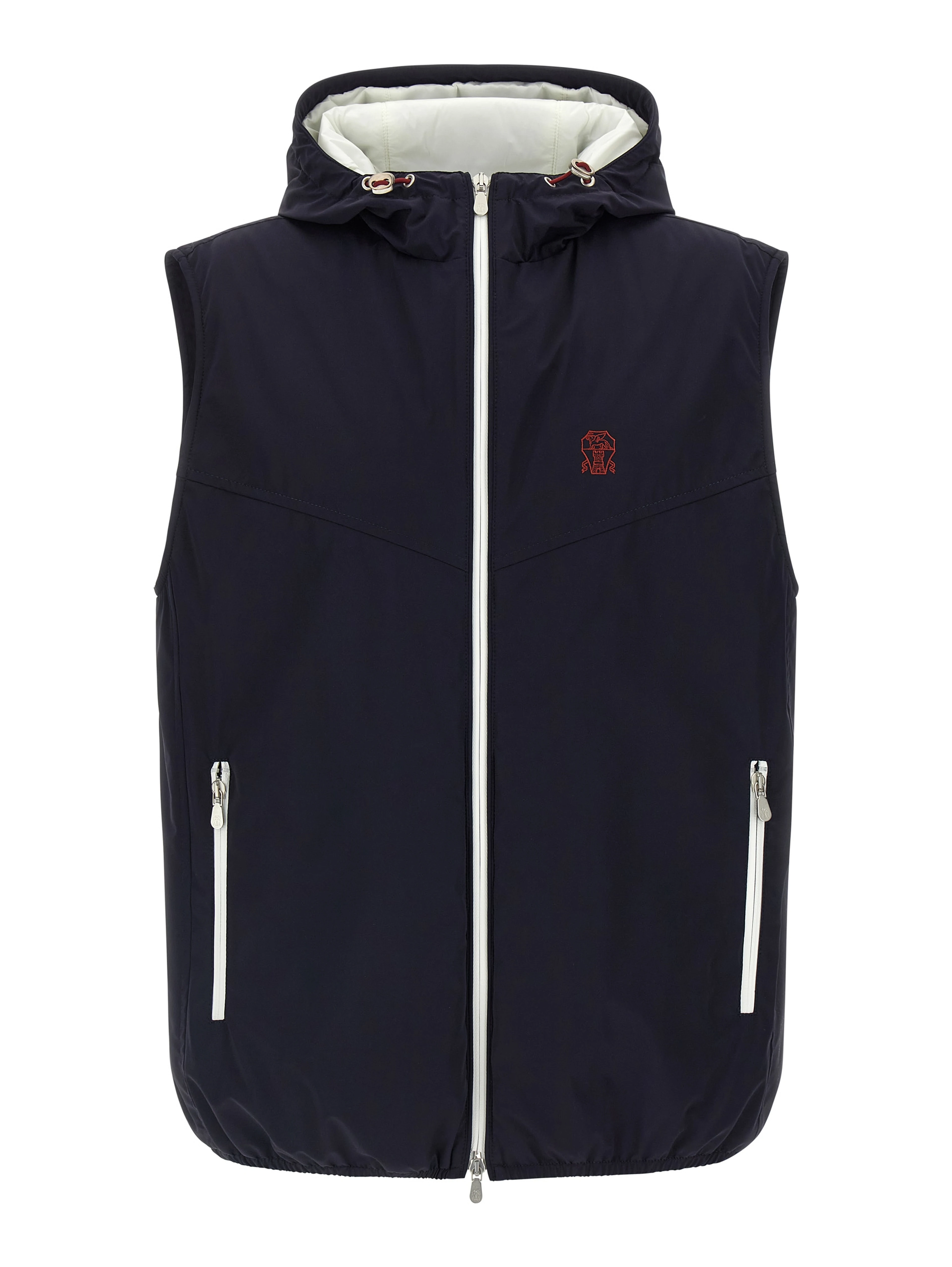 Blue Polyamide Sleeveless Jacket