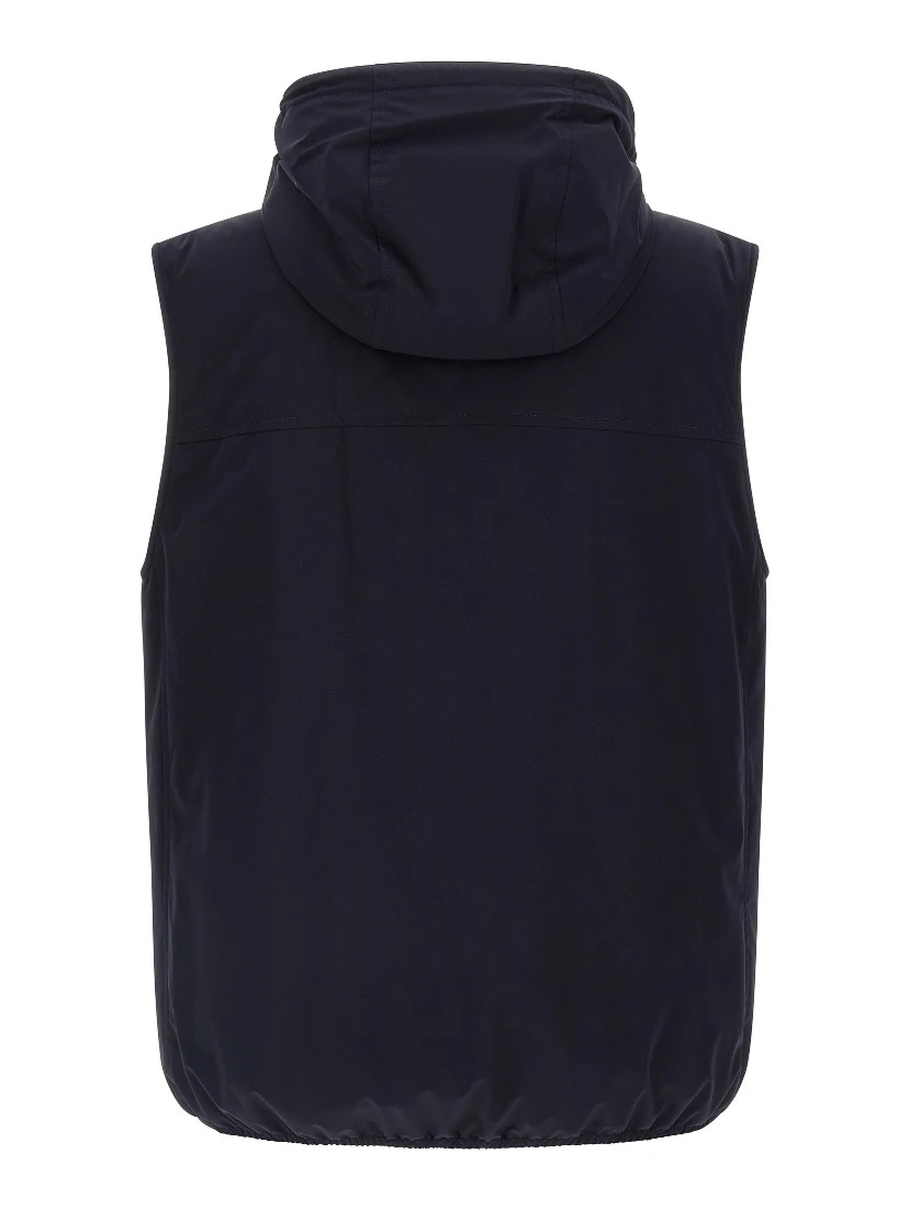 Blue Polyamide Sleeveless Jacket