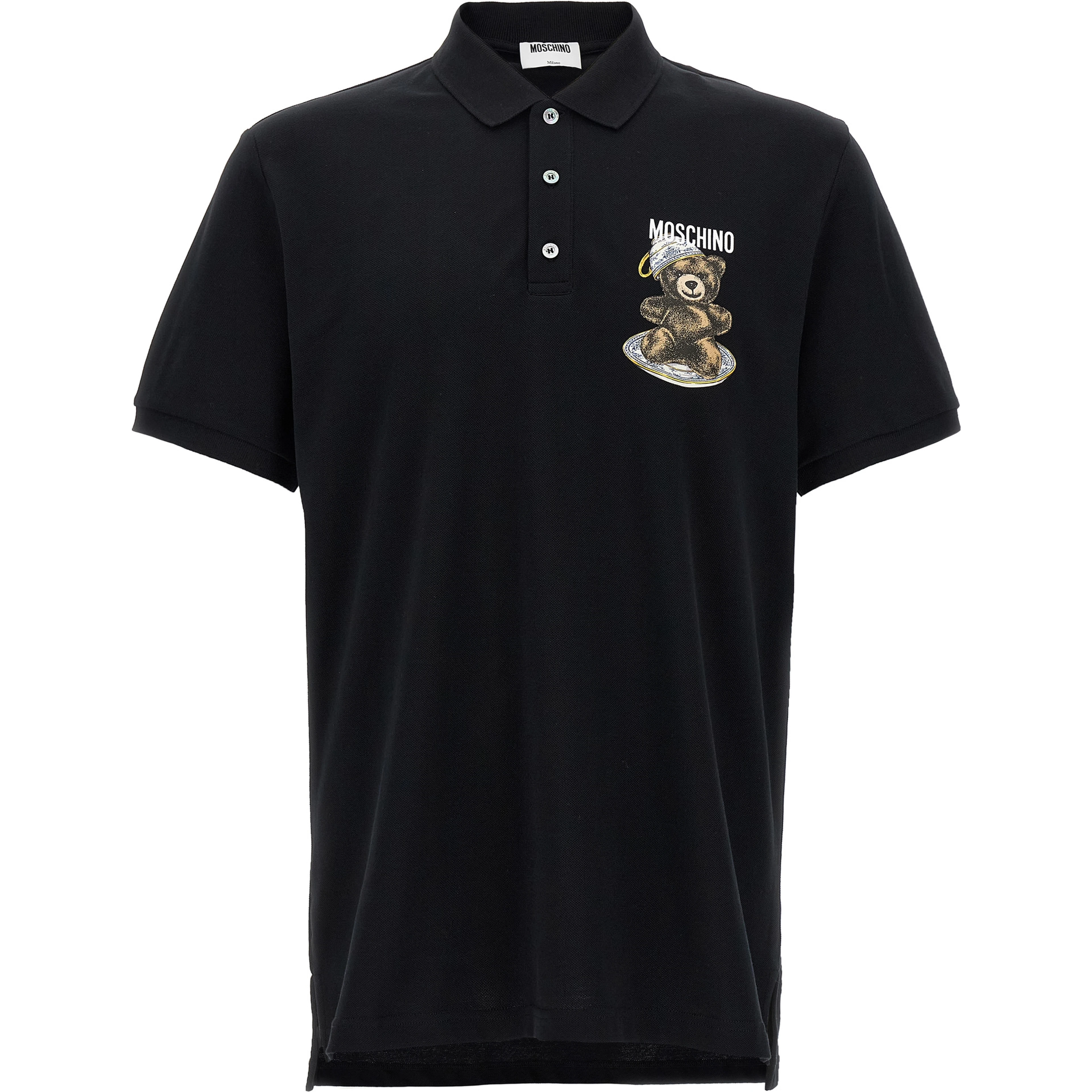 Black Cotton Polo Shirt