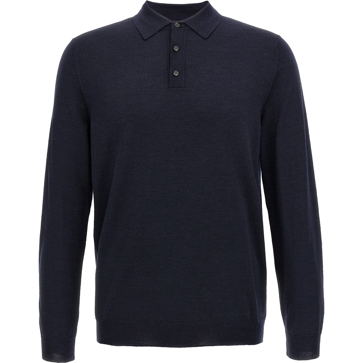 Blue Virgin Wool Polo Shirt