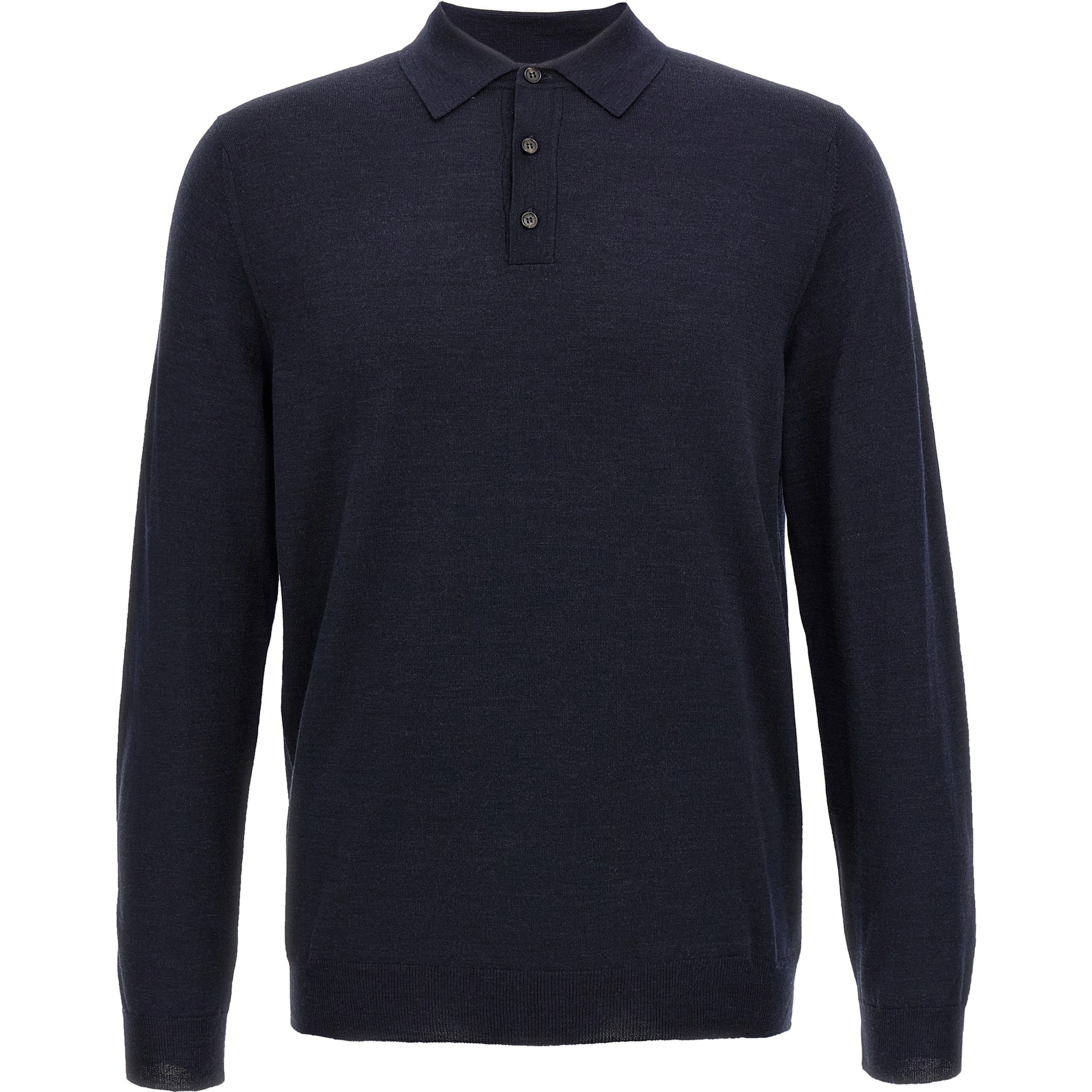 Blue Virgin Wool Polo Shirt