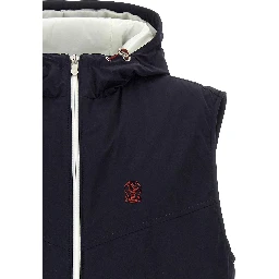 Blue Polyamide Sleeveless Jacket
