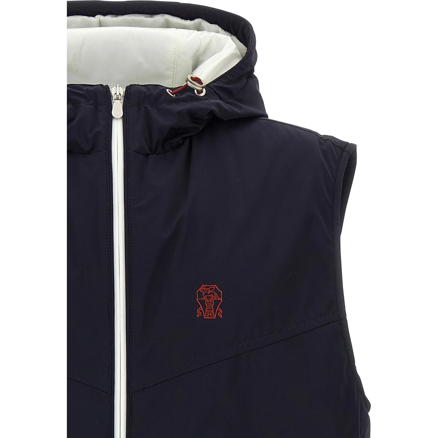 Blue Polyamide Sleeveless Jacket
