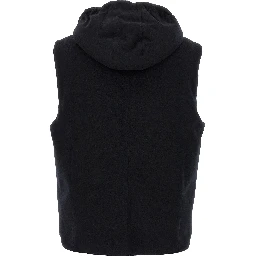 Black Wool Sleeveless Jacket