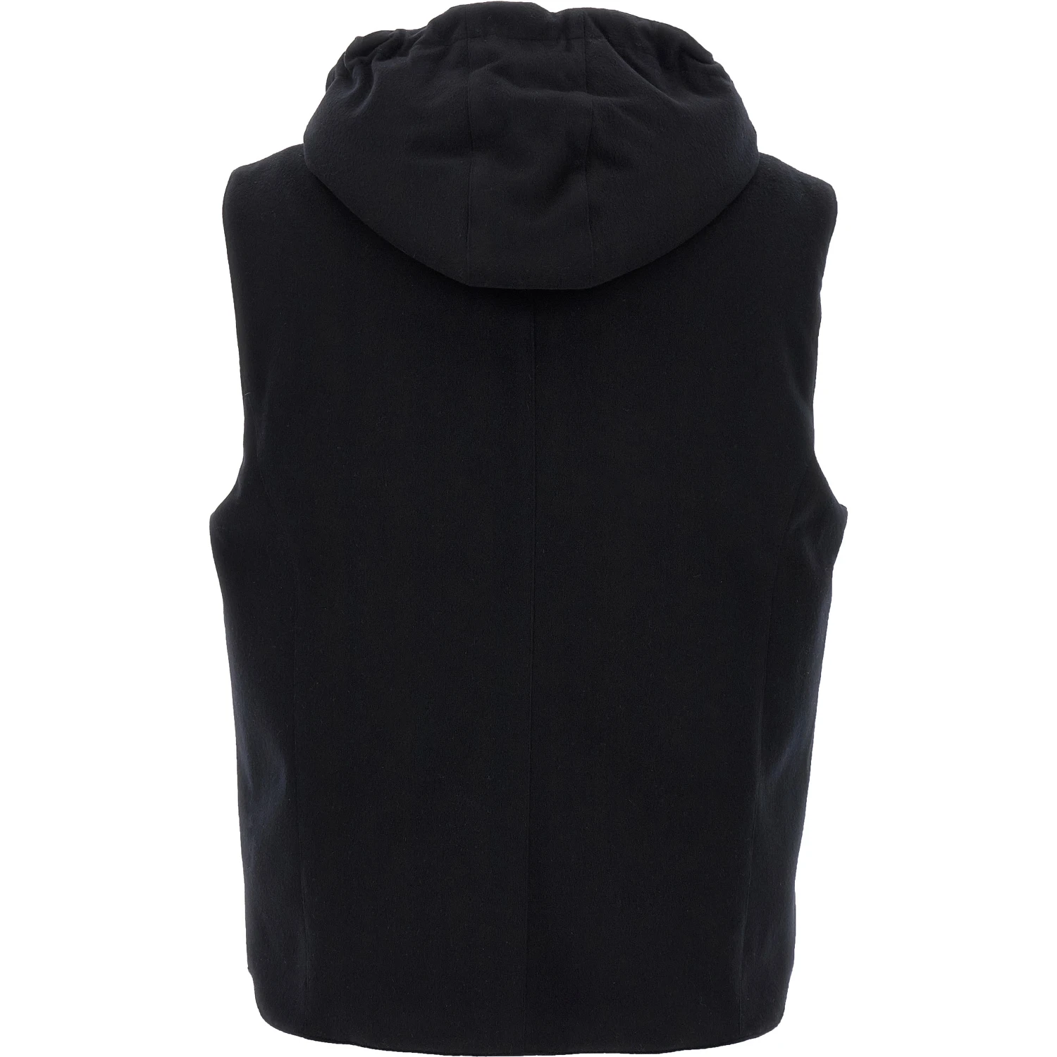 Black Wool Sleeveless Jacket