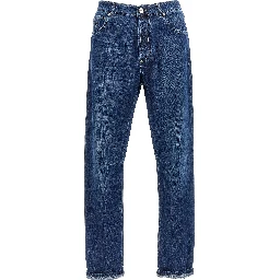 Blue Cotton Relaxed Fit Jeans