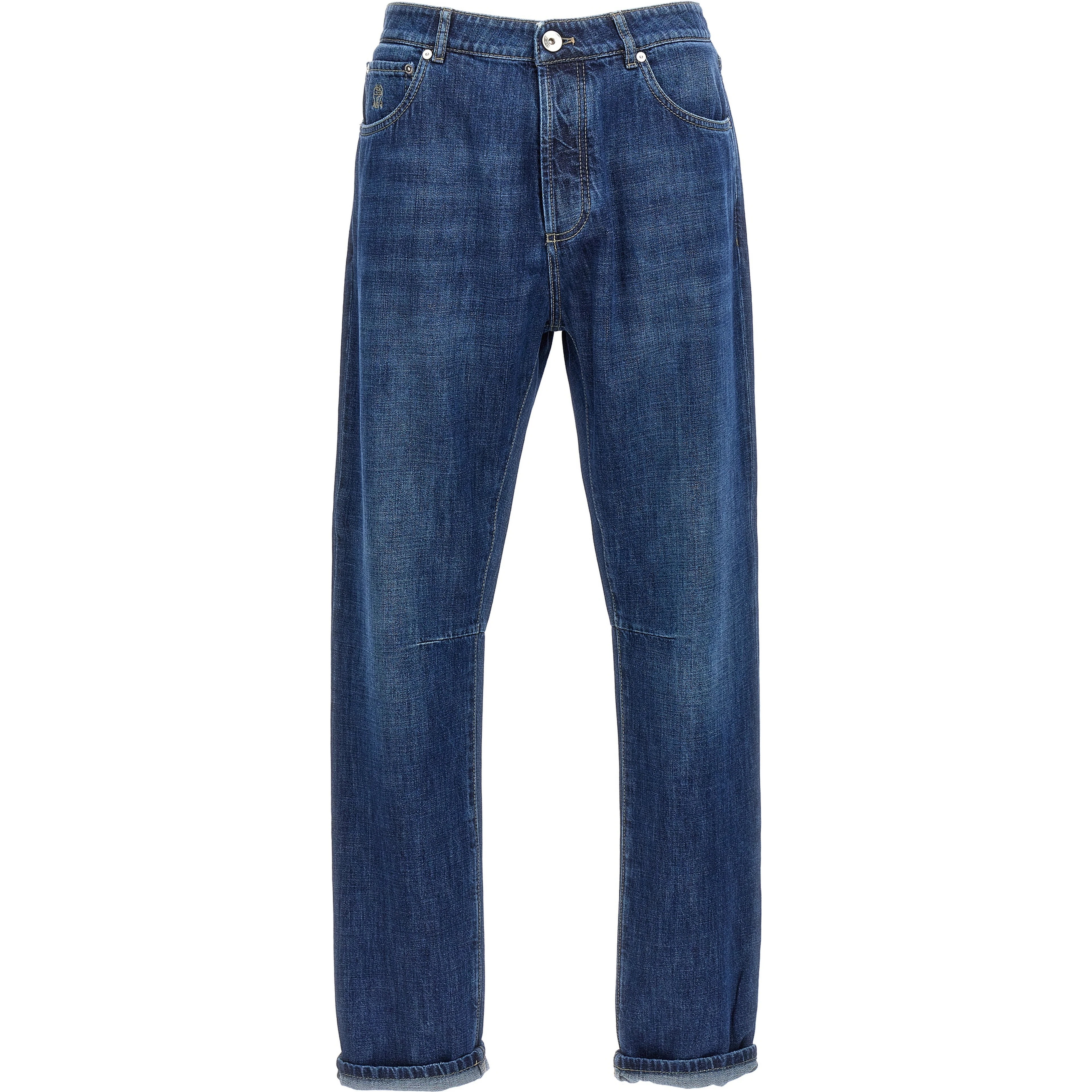 Blue Cotton Relaxed Fit Jeans