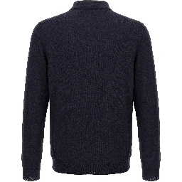 Blue Virgin Wool Polo Shirt